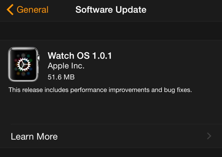 Apple Releases First Watch OS Update