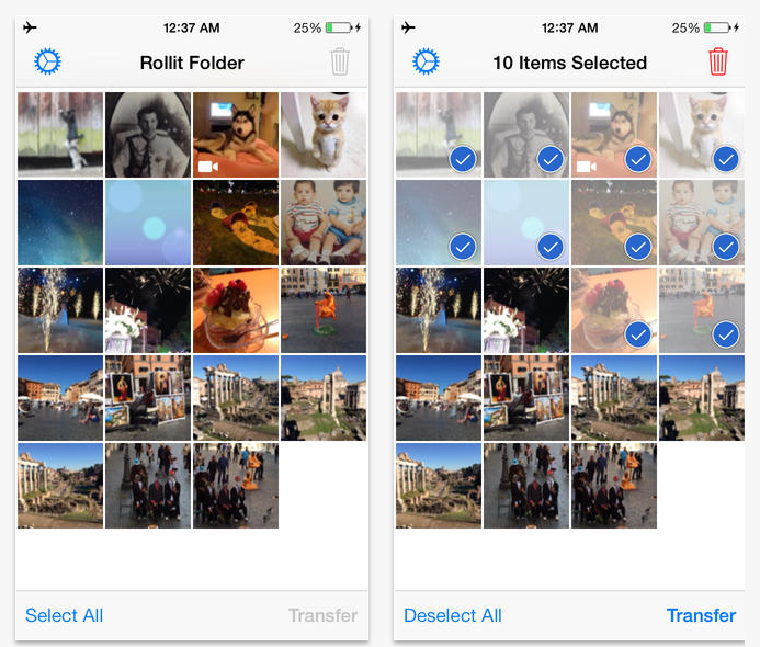 Rollit  photo transfer app