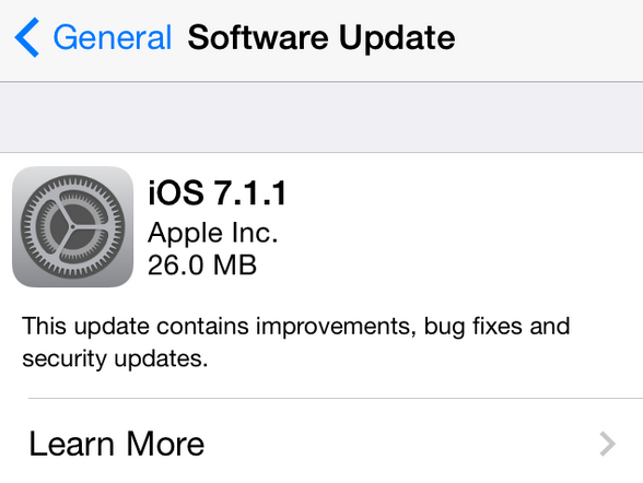 Apple- iOS 7.1.1-update