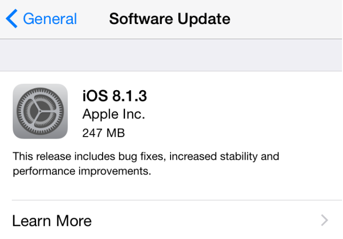 Apple-iOS 8.1.3-software-update