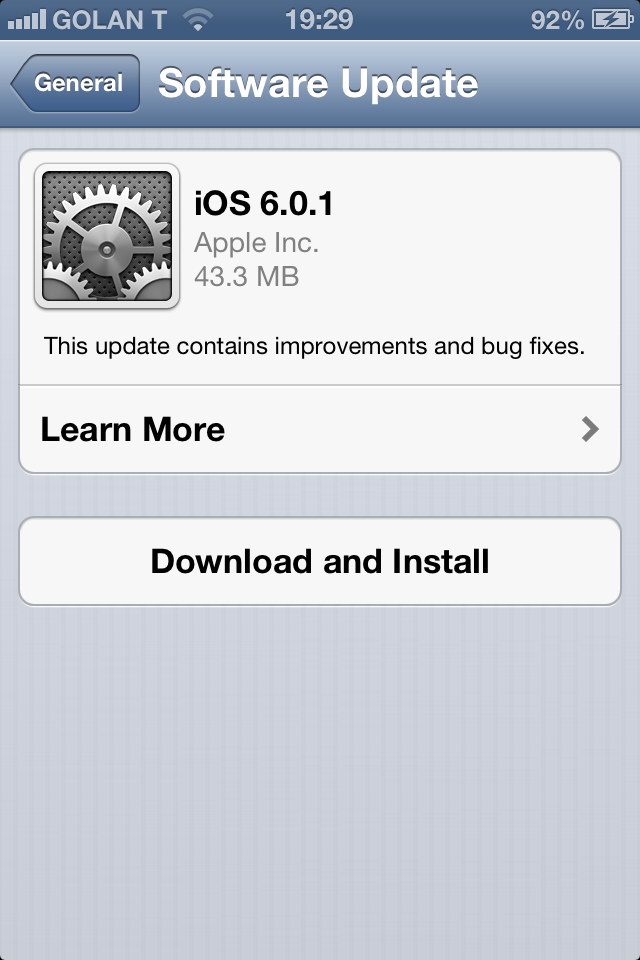 Apple Rolls Out iOS 6.0.1