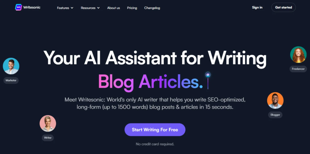 Writesonic AI web