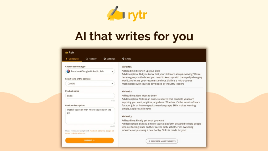 Rytr AI Writing
