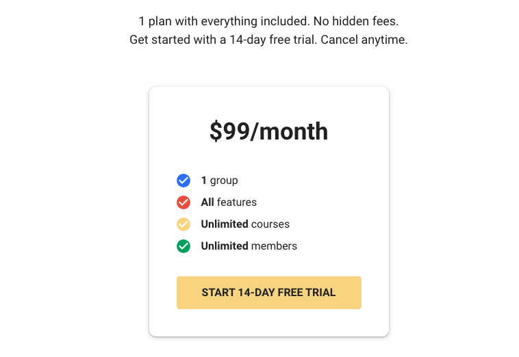 Skool online courses pricing