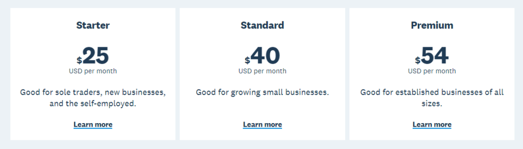 Xero financial software management pricing 
